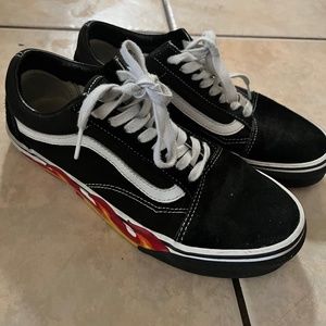 Old Skool Vans with flames